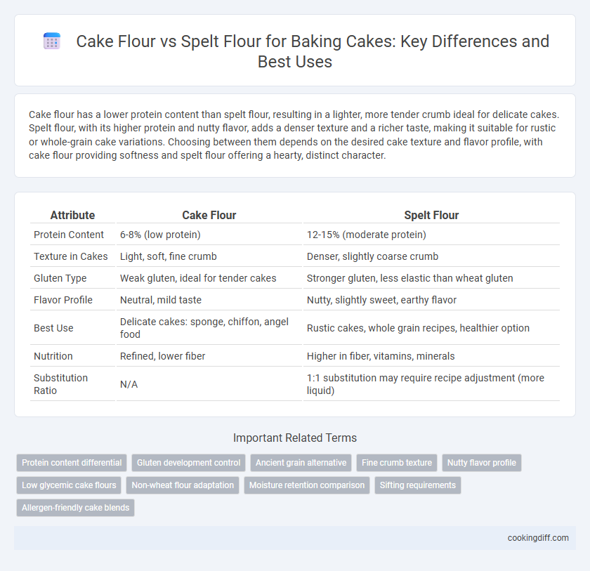 Cake Flour vs Spelt Flour for Baking Cakes: Key Differences and Best Uses
