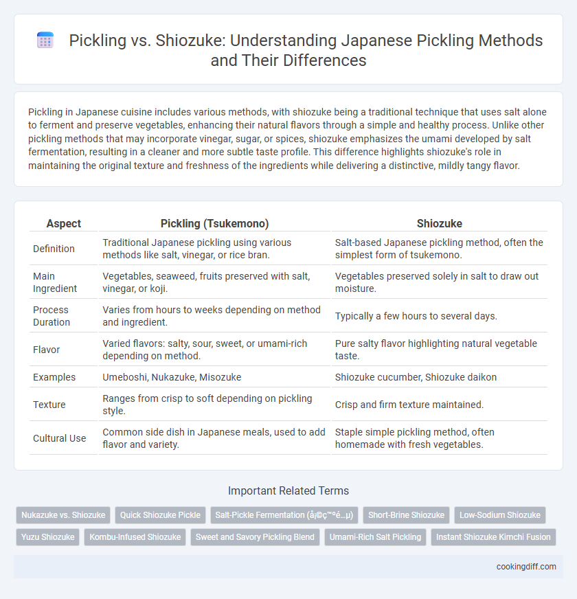 Pickling vs. Shiozuke: Understanding Japanese Pickling Methods and Their Differences