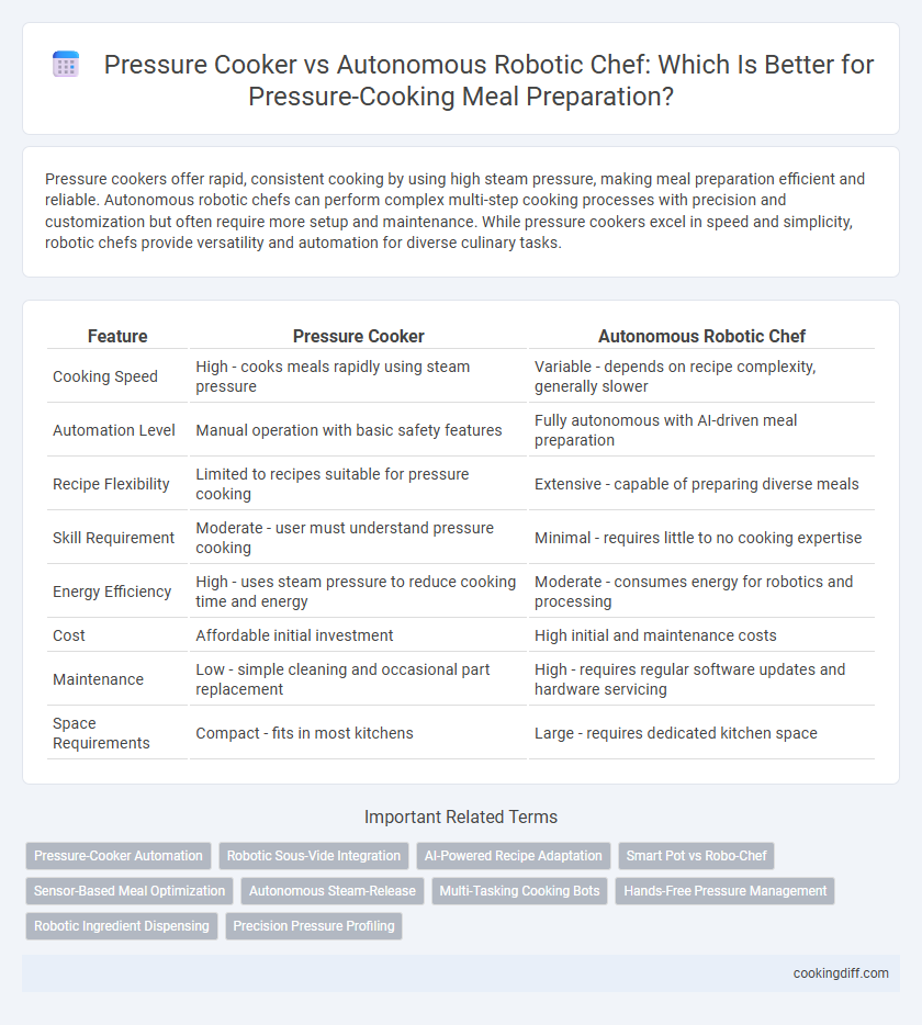 Pressure Cooker vs Autonomous Robotic Chef: Which Is Better for Pressure-Cooking Meal Preparation?