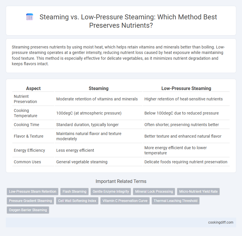 Steaming vs. Low-Pressure Steaming: Which Method Best Preserves Nutrients?