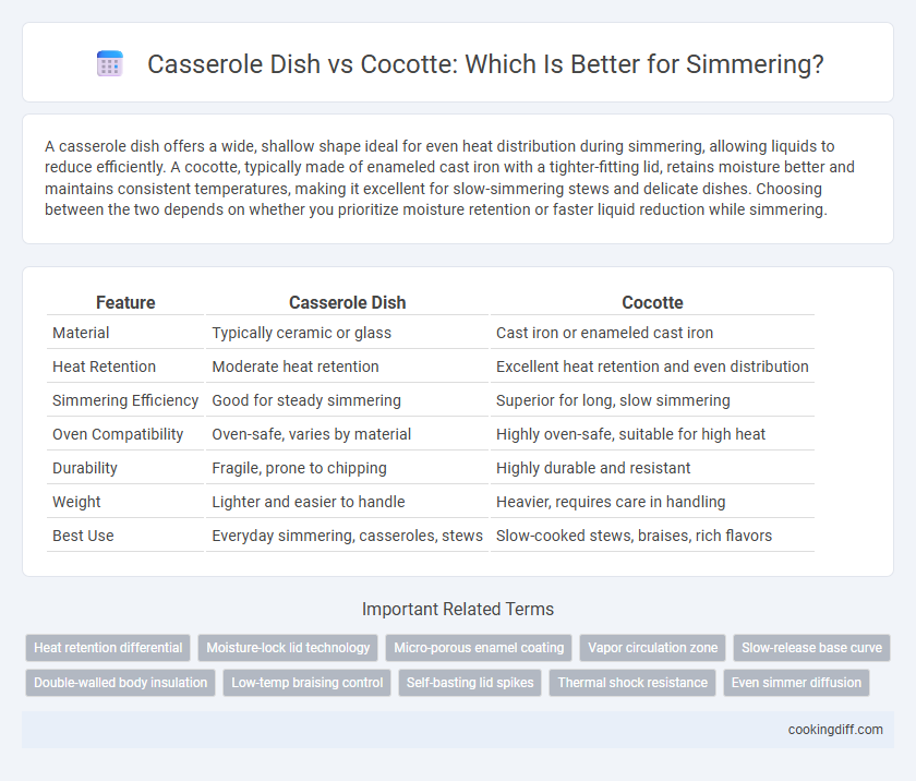 Casserole Dish vs Cocotte: Which Is Better for Simmering?