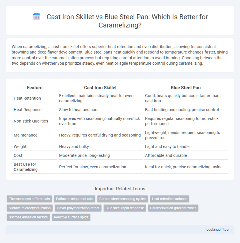 Cast Iron Skillet vs Blue Steel Pan: Which Is Better for Caramelizing?