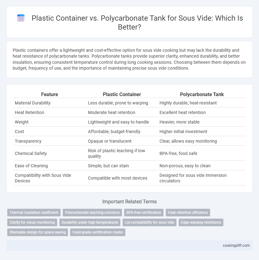 Plastic Container vs. Polycarbonate Tank for Sous Vide: Which Is Better?