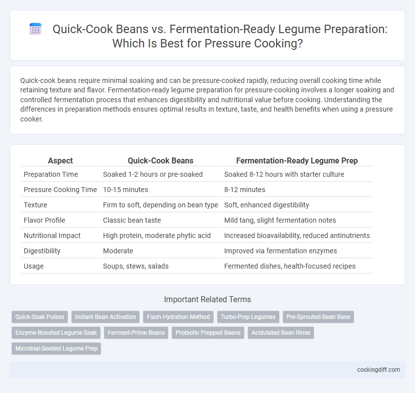 Quick-Cook Beans vs. Fermentation-Ready Legume Preparation: Which Is Best for Pressure Cooking?