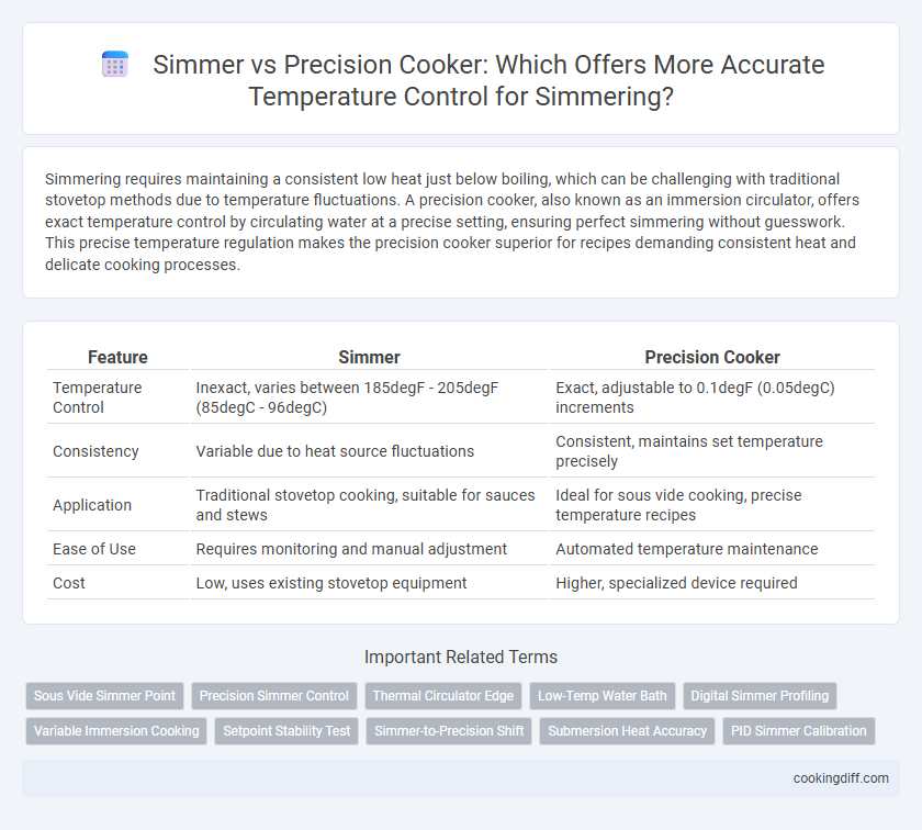 Simmer vs Precision Cooker: Which Offers More Accurate Temperature Control for Simmering?