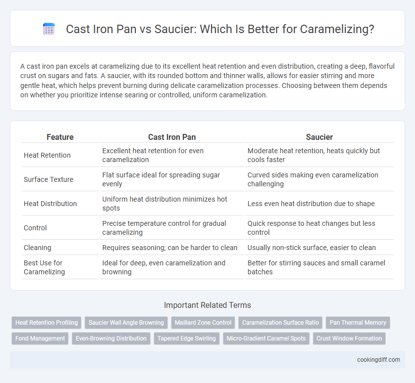 Cast Iron Pan vs Saucier: Which Is Better for Caramelizing?