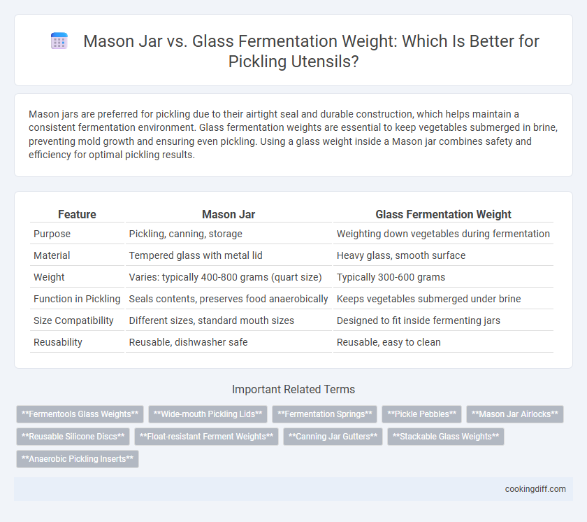 Mason Jar vs. Glass Fermentation Weight: Which Is Better for Pickling Utensils?