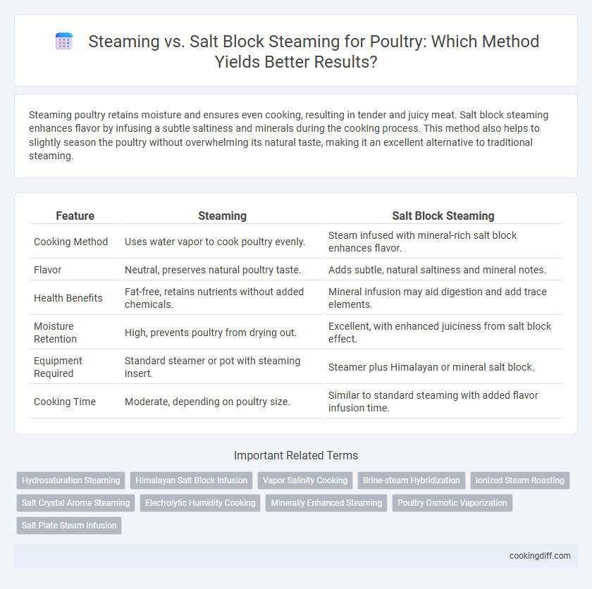 Steaming vs. Salt Block Steaming for Poultry: Which Method Yields Better Results?