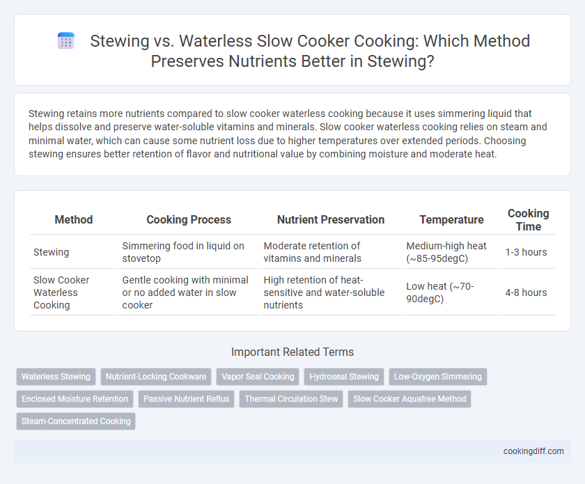 Stewing vs. Waterless Slow Cooker Cooking: Which Method Preserves Nutrients Better in Stewing?