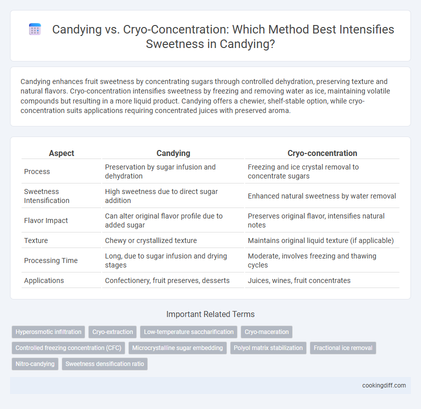 Candying vs. Cryo-Concentration: Which Method Best Intensifies Sweetness in Candying?