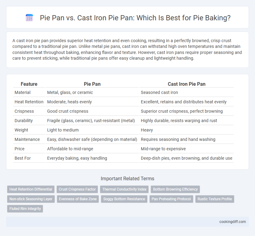 Pie Pan vs. Cast Iron Pie Pan: Which Is Best for Pie Baking?