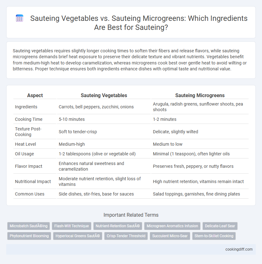 Sauteing Vegetables vs. Sauteing Microgreens: Which Ingredients Are Best for Sauteing?