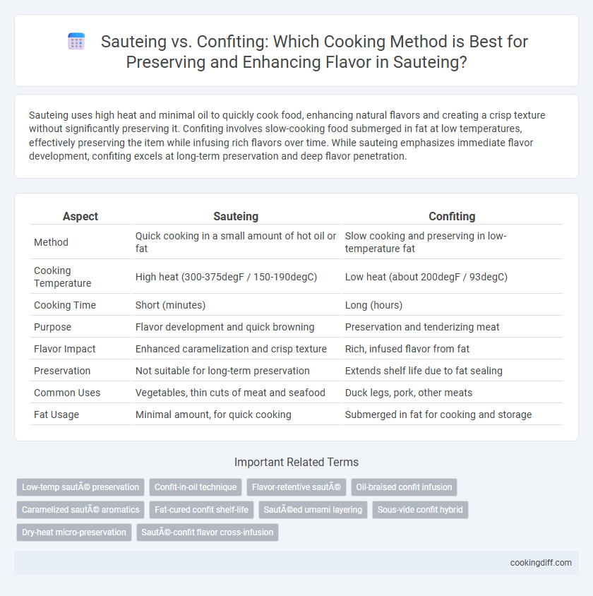 Sauteing vs. Confiting: Which Cooking Method is Best for Preserving and Enhancing Flavor in Sauteing?