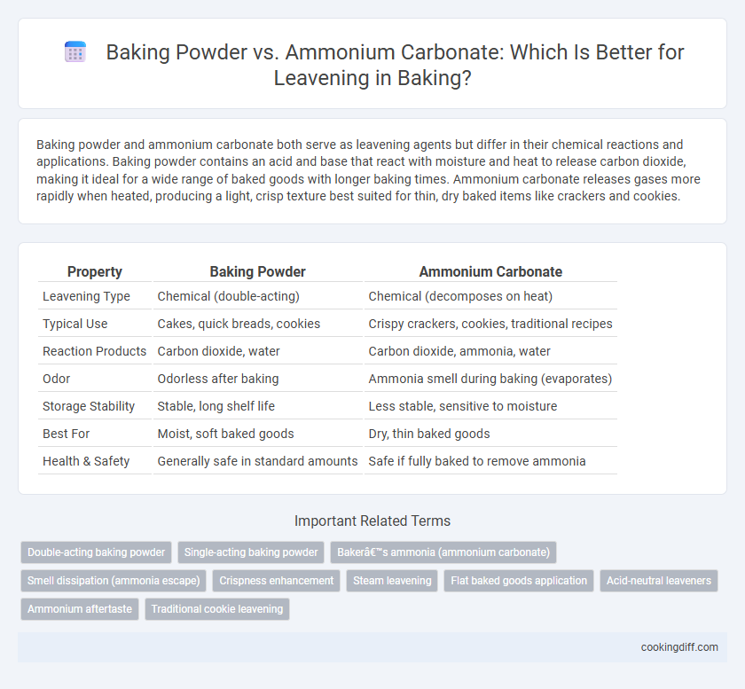 Baking Powder vs. Ammonium Carbonate: Which Is Better for Leavening in Baking?