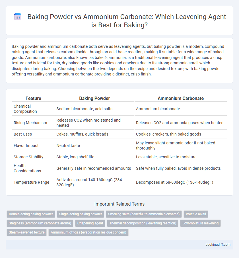 Baking Powder vs Ammonium Carbonate: Which Leavening Agent is Best for Baking?