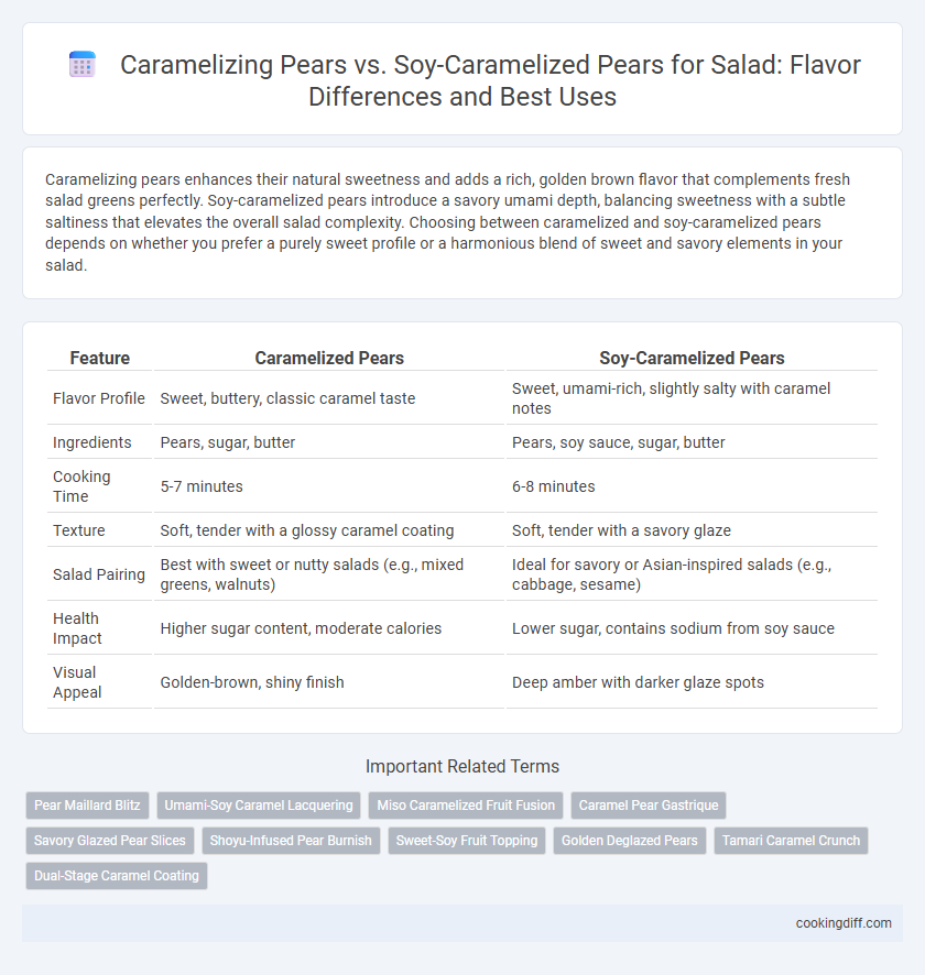Caramelizing Pears vs. Soy-Caramelized Pears for Salad: Flavor Differences and Best Uses