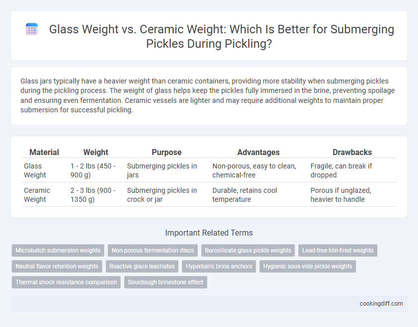 Glass Weight vs. Ceramic Weight: Which Is Better for Submerging Pickles During Pickling?