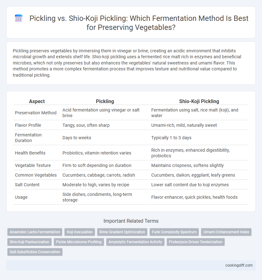 Pickling vs. Shio-Koji Pickling: Which Fermentation Method Is Best for Preserving Vegetables?