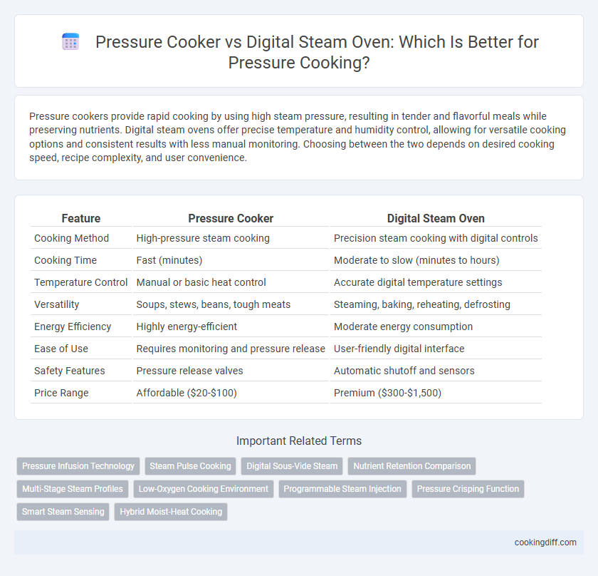 Pressure Cooker vs Digital Steam Oven: Which Is Better for Pressure Cooking?