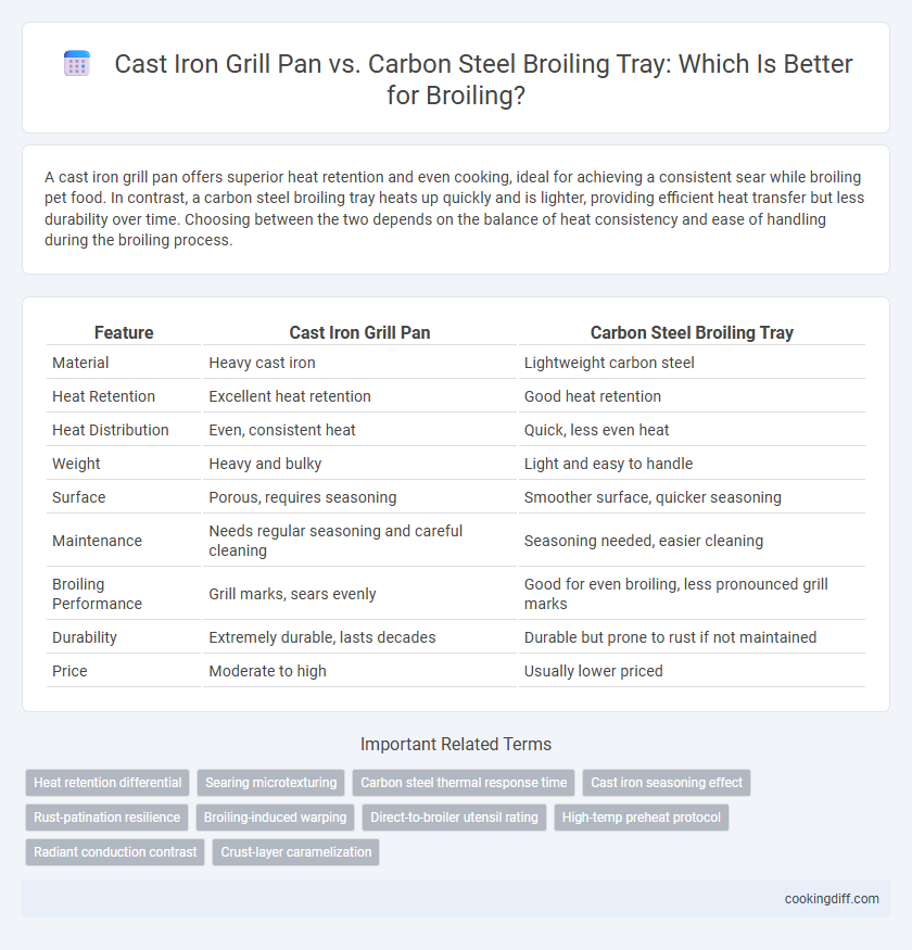 Cast Iron Grill Pan vs. Carbon Steel Broiling Tray: Which Is Better for Broiling?