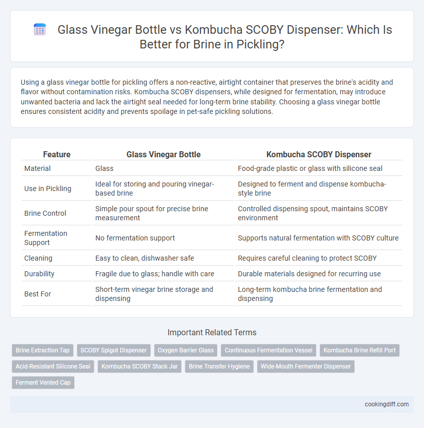 Glass Vinegar Bottle vs Kombucha SCOBY Dispenser: Which Is Better for Brine in Pickling?