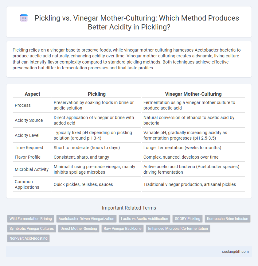 Pickling vs. Vinegar Mother-Culturing: Which Method Produces Better Acidity in Pickling?