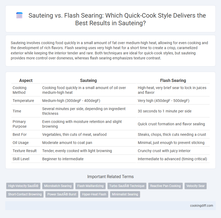 Sauteing vs. Flash Searing: Which Quick-Cook Style Delivers the Best Results in Sauteing?