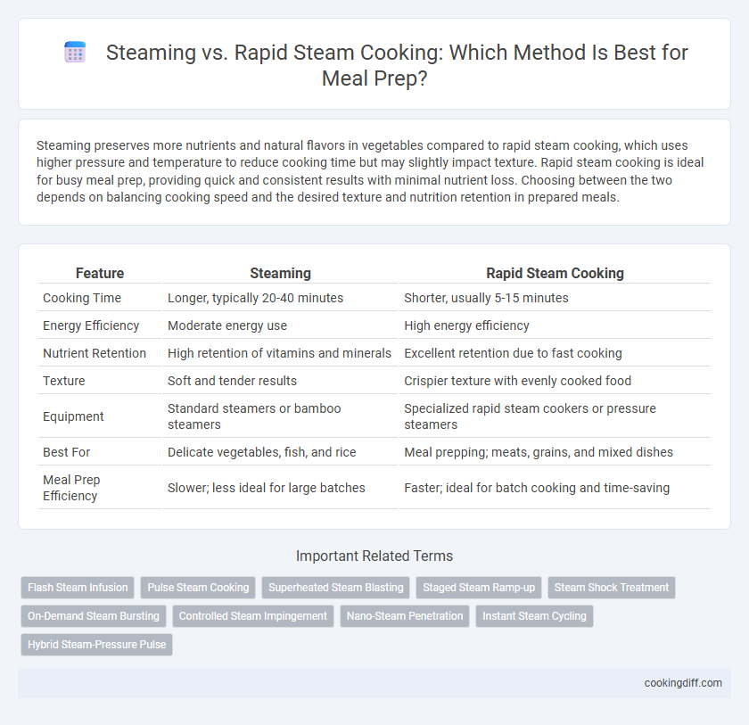 Steaming vs. Rapid Steam Cooking: Which Method Is Best for Meal Prep?