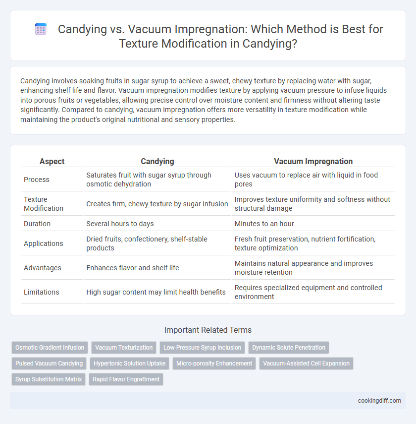 Candying vs. Vacuum Impregnation: Which Method is Best for Texture Modification in Candying?