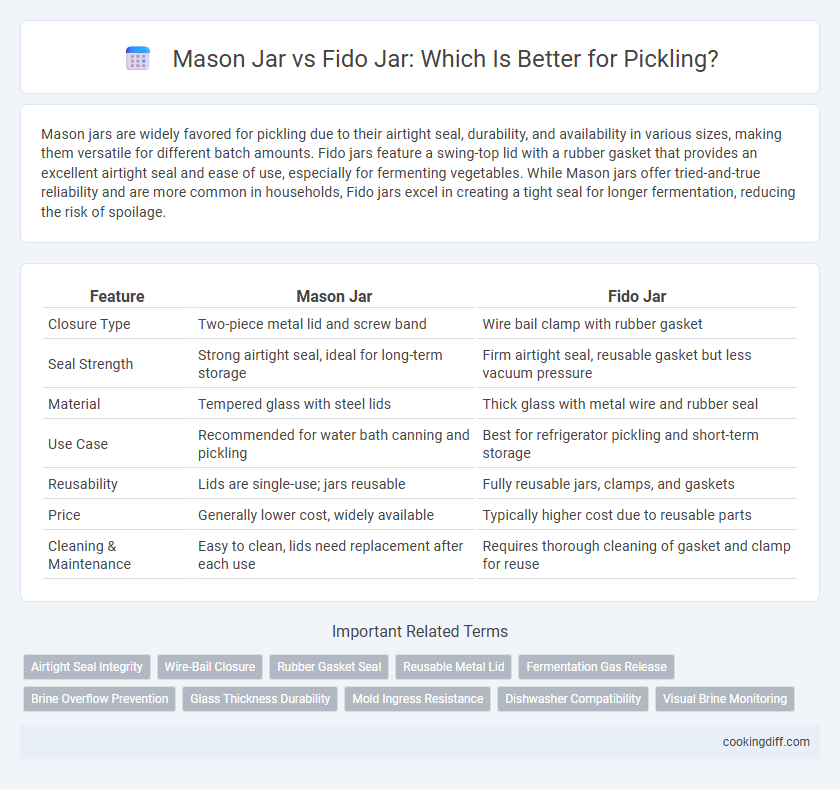 Mason Jar vs Fido Jar: Which Is Better for Pickling?