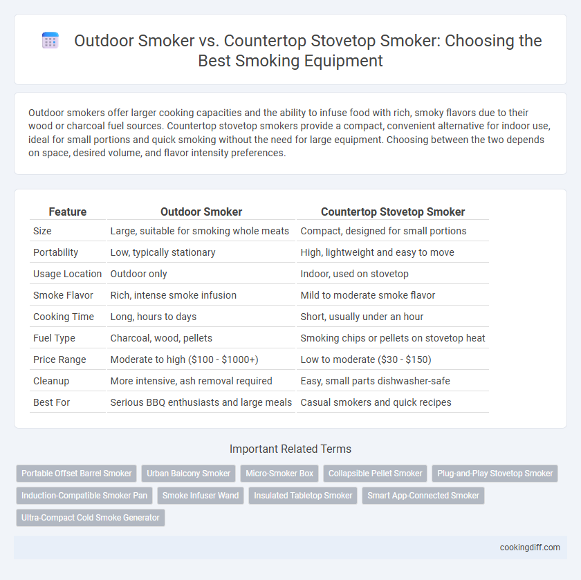 Outdoor Smoker vs. Countertop Stovetop Smoker: Choosing the Best Smoking Equipment