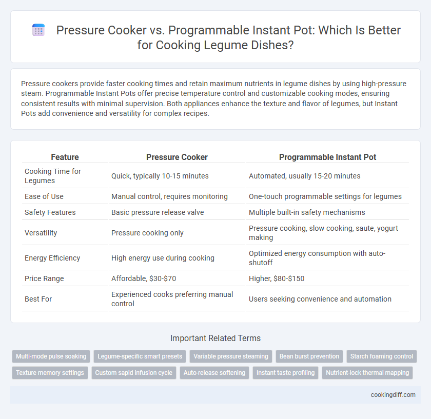 Pressure Cooker vs. Programmable Instant Pot: Which Is Better for Cooking Legume Dishes?