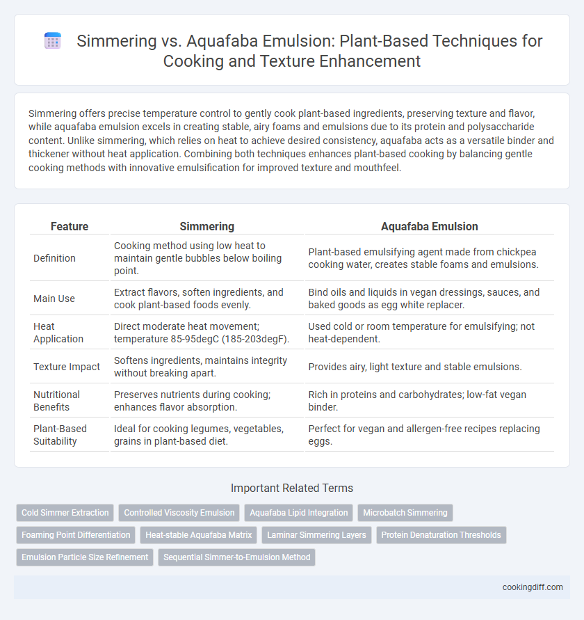 Simmering vs. Aquafaba Emulsion: Plant-Based Techniques for Cooking and Texture Enhancement