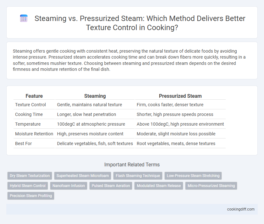 Steaming vs. Pressurized Steam: Which Method Delivers Better Texture Control in Cooking?