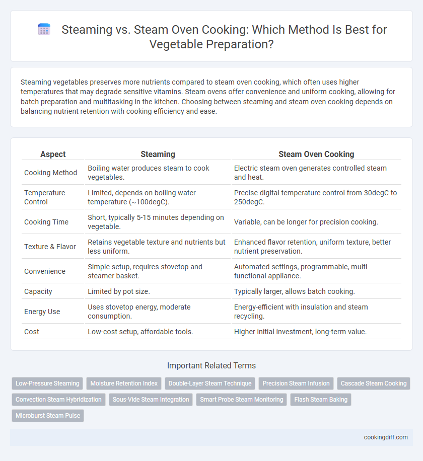 Steaming vs. Steam Oven Cooking: Which Method Is Best for Vegetable Preparation?